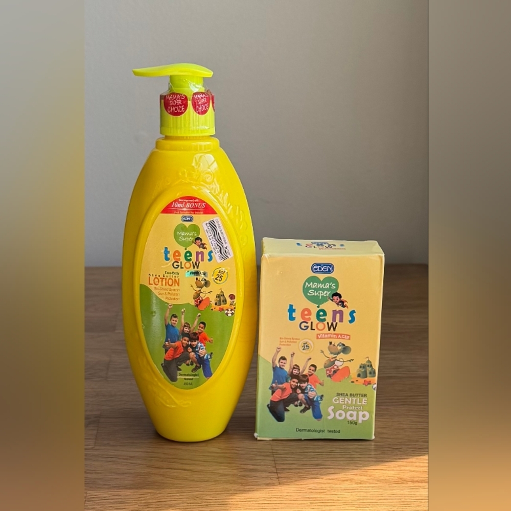 Eden Mama Super Teens Glow Shea Butter  Lotion And Soap